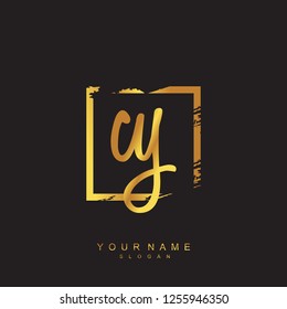 Initial CY handwriting logo vector