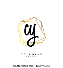 Initial CY handwriting logo vector