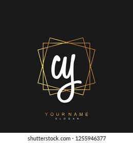 Initial CY handwriting logo vector