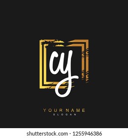 Initial CY handwriting logo vector