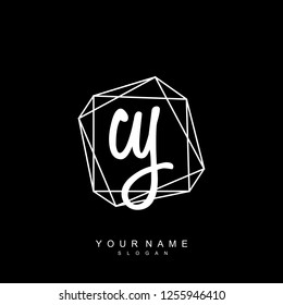 Initial CY handwriting logo vector
