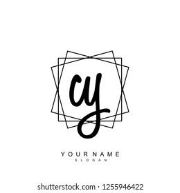 Initial CY handwriting logo vector