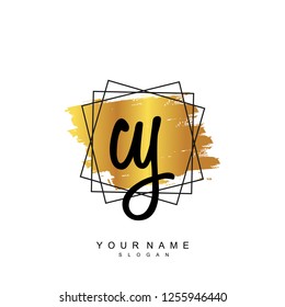Initial CY handwriting logo vector