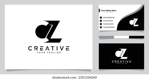 Initial CZ Alphabets Letters Logo Monogramm