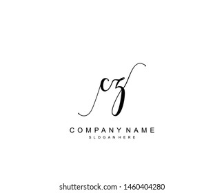 Initial Cz Beauty Monogram Elegant Logo Stock Vector (Royalty Free ...