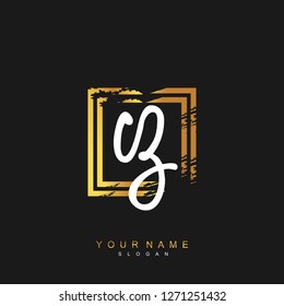 Initial CZ handwriting logo vector