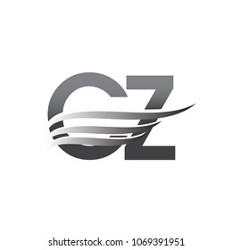 Initial CZ wing logo, grey color vector logotype, logo for company name business and company identity.