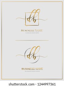 Initial D B handwriting logo vector. Letter handwritten logo template.