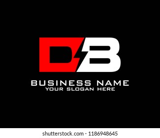 Initial D B logo concept with electric template vector
