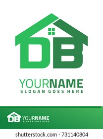 Initial D & B real estate logo template vector