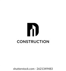 Initial D Building Logo . Abstract Real Estate Symbol for Business, Architecture, Property, Construction, Apartment, Corporate Branding Modern Vector Template Design