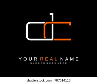 Initial D & C minimalist logo template vector