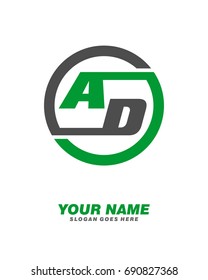 Initial A D circle logo template vector