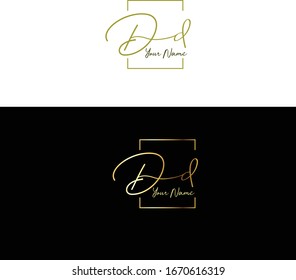 Initial D D DD beauty monogram and elegant logo design