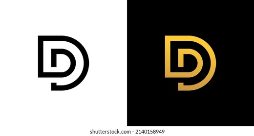 Initial D dd LetterLogo Design Monogramm Symbol Vektorvorlage