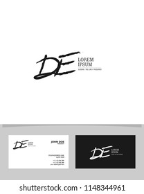 Initial D E brush logo identity vector template