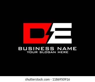 Initial D E logo concept with electric template vector