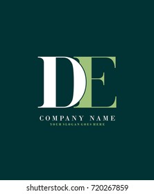 Initial D & E simple design logo template vector