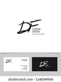 Initial D F brush logo identity vector template