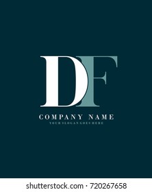 Initial D & F simple design logo template vector