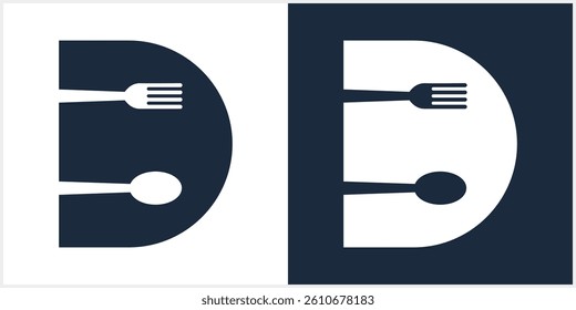 initial d food equipment simple logo template vector icon abstract