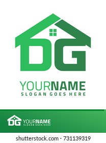 Initial D & G real estate logo template vector