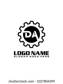 Initial D & A gear logo template vector