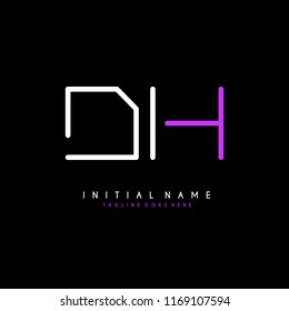 Initial D H minimalist modern logo identity vector