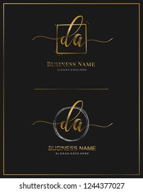 Initial D A handwriting logo vector. Letter handwritten logo template.