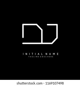 Initial D J minimalist modern logo identity vector