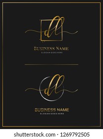 Initial D L DL handwriting logo vector. Letter handwritten logo template.