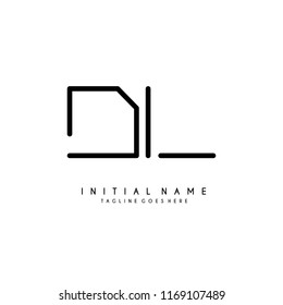 Initial D L minimalist modern logo identity vector