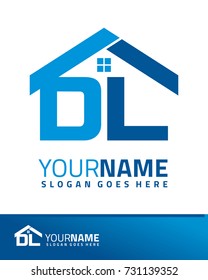 Initial D & L real estate logo template vector