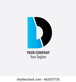 Initial D LD Isolated Letter Logo Blue Black
