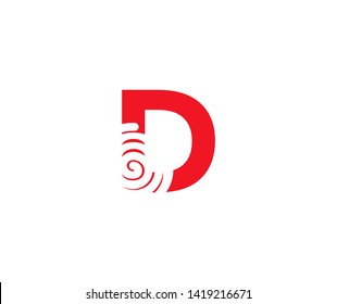 Initial D Letter Abstract Spiral Element Style Logotype