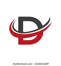 Initial D Letter Alphabet Logo Design In Vector Format. D Logotype For Business And Company Identity, Modern, Flat And Minimalist Template