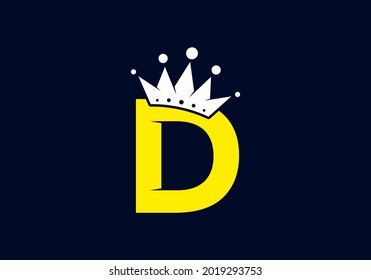 Initial D letter with crown design