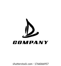 Initial D letter with graffiti tag style for business logo design template
