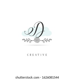 Initial D Letter Handrawn logo vector. Design Template Illustration