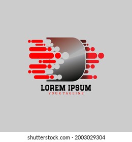 D inicial para los negocios de cartas y logotipos