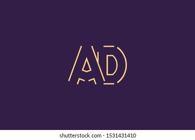 Initial D Letter Logo Design Vector Template. Monogram and Creative Alphabet AD DA Letters icon Illustration.