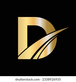 Initial D Letter Logo Design Symbol. Letter D Logotype Sign Template