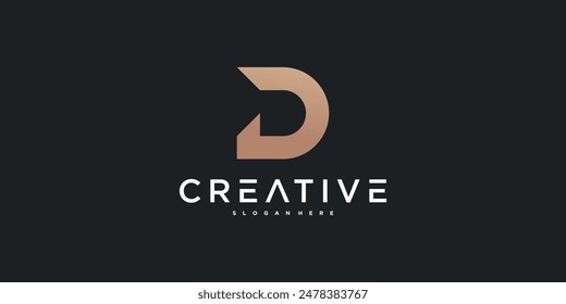 Initiales D-Letter-Logo-Design mit kreativem Konzept. Premium Vektorgrafik