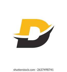 Initial D letter logo design. Letter D logo.