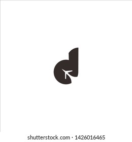 initial D letter logo icon the plane