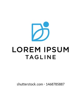 initial D letter logo template with human design,vector logo for business corporate, element , Abstract, fitness, health, coach, illustration design