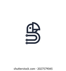 initial D letter with parrot design logo inspiring technologists 