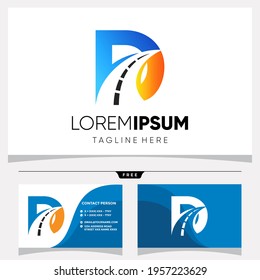 Initial D Letter Road Way Logo Design Vector Graphic