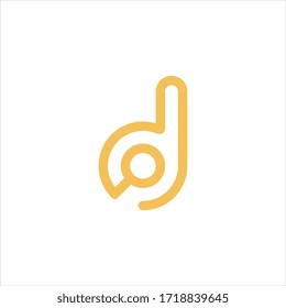 Letra D inicial con diseño vectorial de logotipo de búsqueda.