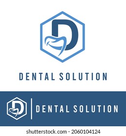 Initial D Letter with Smile for Dental Clinic Business logo Concept. Dentist Orthodontist Health Care Modern Logo Template